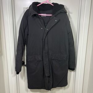 ASOS Charcoal Gray/Black Hooded Parka Coat Mens M